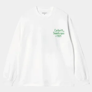 Carhartt WIP Soundface Langaermet T-Shirt | Hvid Best