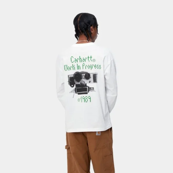 Carhartt WIP Soundface Langaermet T-Shirt | Hvid Best