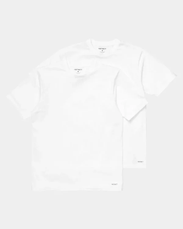 Carhartt WIP Standard T-Shirt Med Rund Hals (2 Pack) | Hvid + Hvid Clearance