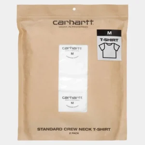 Carhartt WIP Standard T-Shirt Med Rund Hals (2 Pack) | Hvid + Hvid Clearance