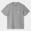 Carhartt WIP T-Shirt Med Lommer Til Kvinder | Gra Lyng Flash Sale