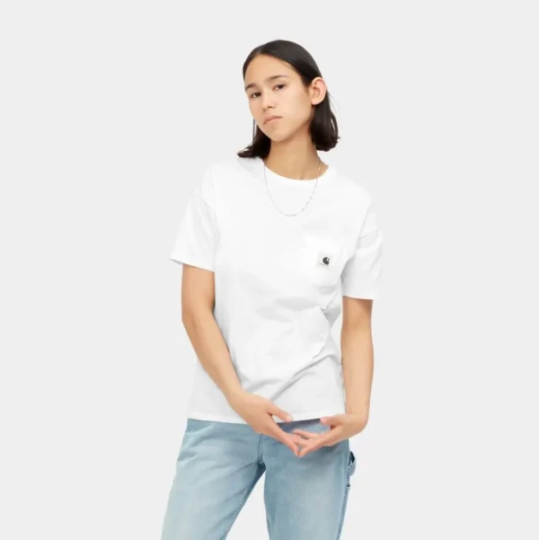 Carhartt WIP T-Shirt Med Lommer Til Kvinder | Hvid Discount