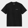 Carhartt WIP T-Shirt Med Tekstbroderi Til Kvinder | Sort Best