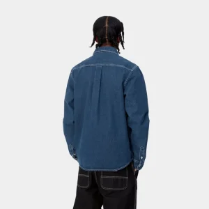 Carhartt WIP Weldon Skjorte | Bla (Stenvasket) Sale